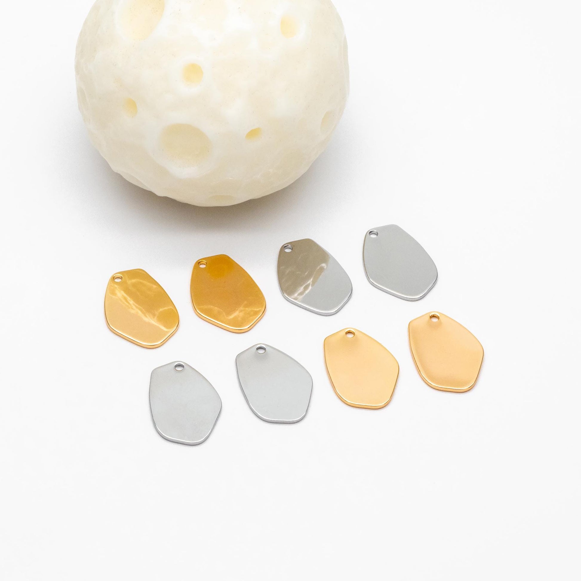 10pcs Gold/ Rhodium plated Brass Irregular Geometic Charm Pendants 20.5mm (GB-502)