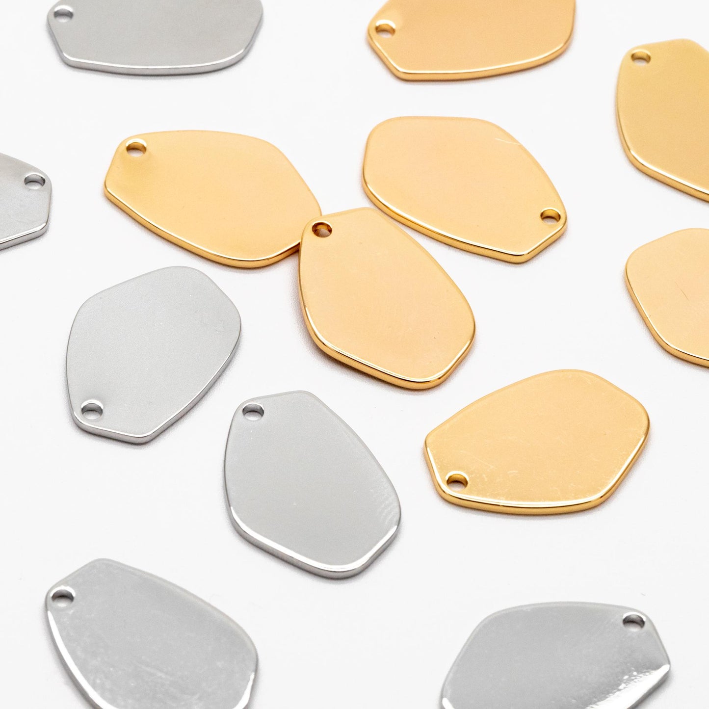 10pcs Gold/ Rhodium plated Brass Irregular Geometic Charm Pendants 20.5mm (GB-502)