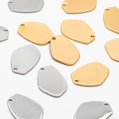 10pcs Gold/ Rhodium plated Brass Irregular Geometic Charm Pendants 20.5mm (GB-502)