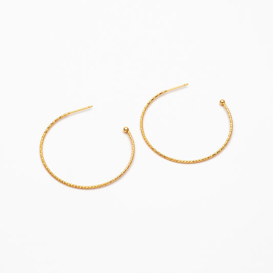 10pcs Gold/ Silver Earring Hoop, Geometric Round Ring Stud Earring, Circle Size 40/ 43/ 48mm (GB-1261)