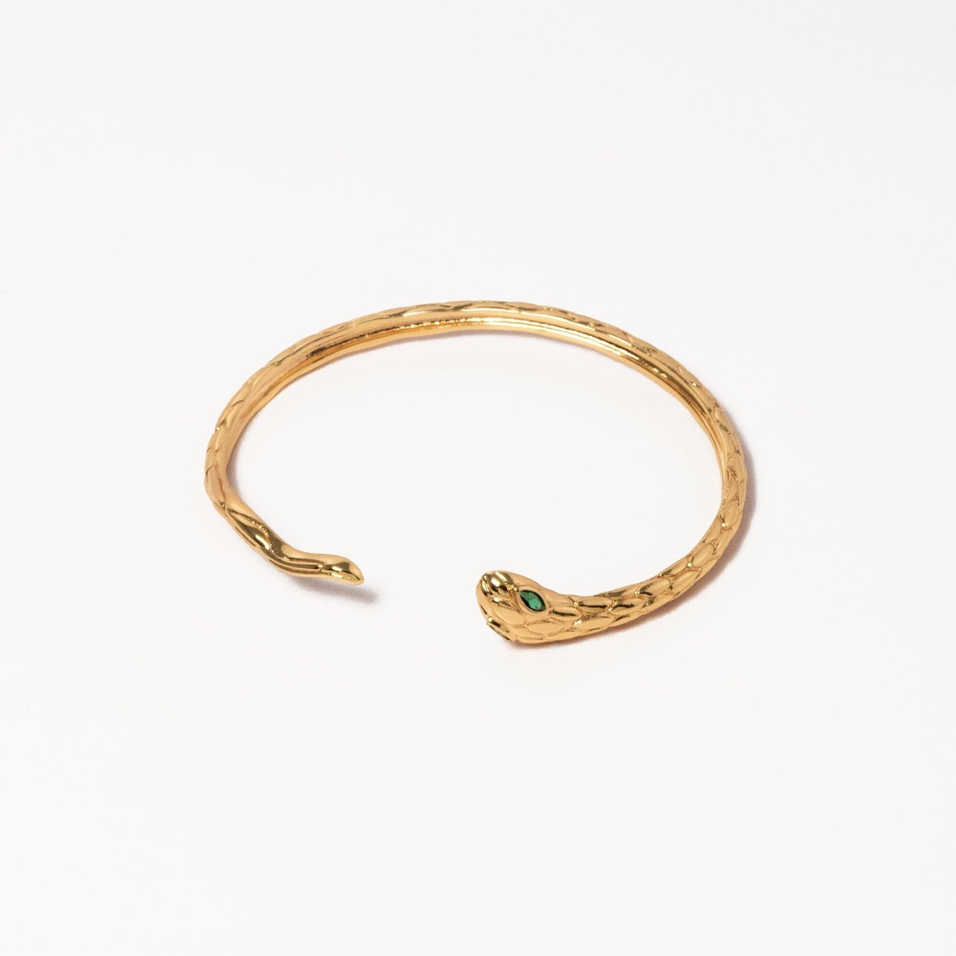 1pcs CZ Pave Gold Snake Bangle Bracelet, Stackable Bracelets, Adjustable Bangle Bracelet (GB-4560)