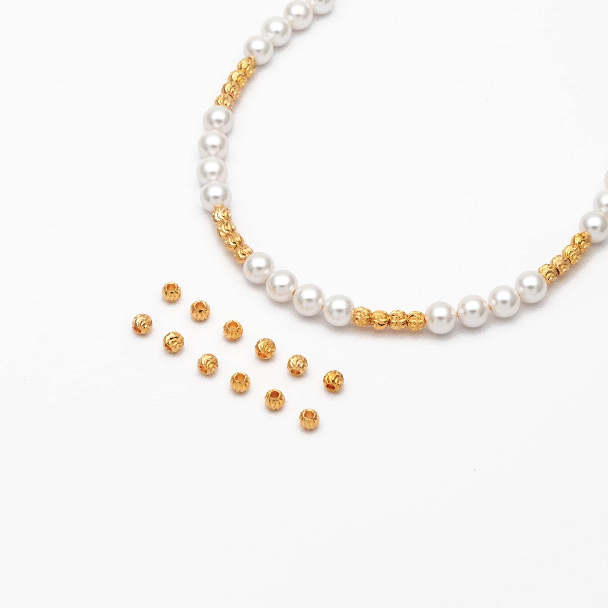 20pcs Gold plated Brass Twisted Corrugated Beads, Rondelle Spacer Beads, Jewelry Making, Diy Material, Jewelry Supplies (GB-2093)