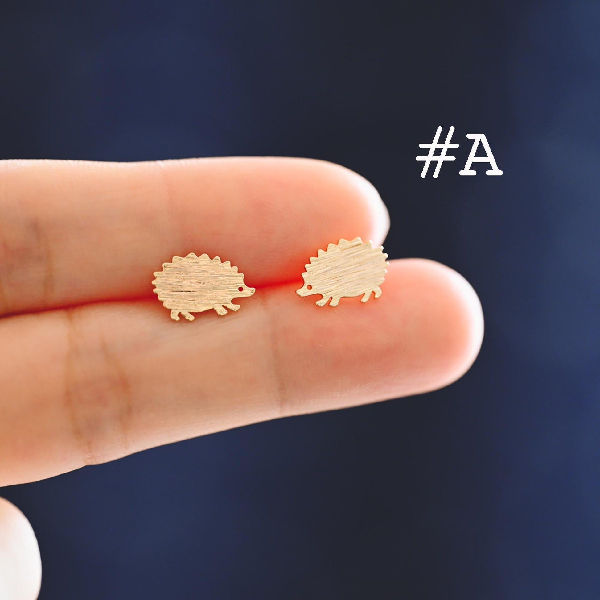 10pcs Gold Hedgehog/ Alpaca/ Sloth/ Koala Earrings, Gold Plated Brass, Cute Animal Stud Earrings (GB-4528)