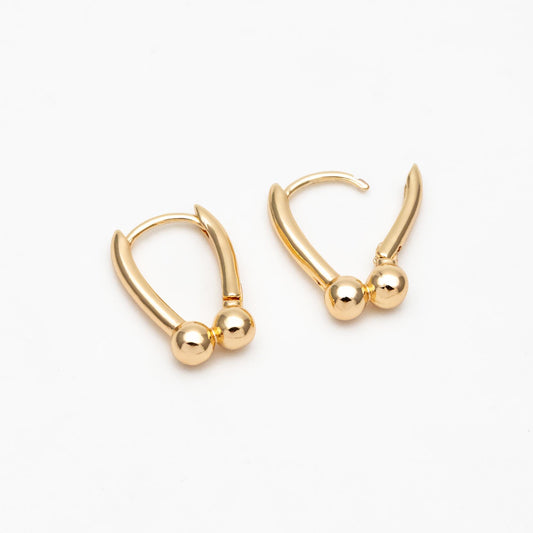 10pcs Gold/ Silver Tone Hoop Earrings, Gold/ Rhodium plated Brass, Geometric Earring Hoops (GB-4539)