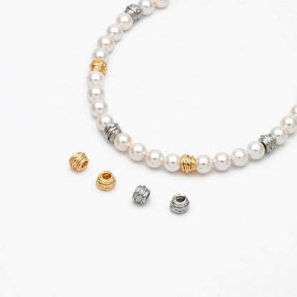 10pcs Gold/ Silver plated Brass Wire Wrap Spacer Beads, Jewelry Making Supplies Wholesale (GB-2899)