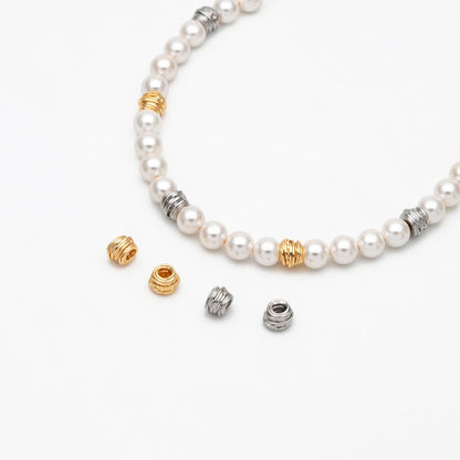 10pcs Gold/ Silver plated Brass Wire Wrap Spacer Beads, Jewelry Making Supplies Wholesale (GB-2899)