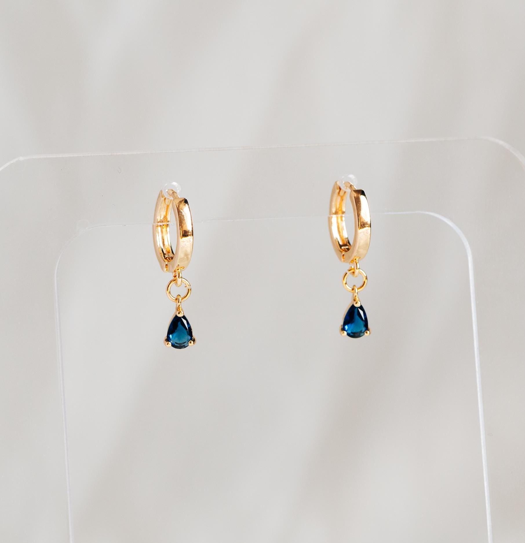 10pcs CZ Pave Teardrop Charms 8.5x5mm, 18K Gold plated Brass, Mini Water Drop Pendants (GB-812)