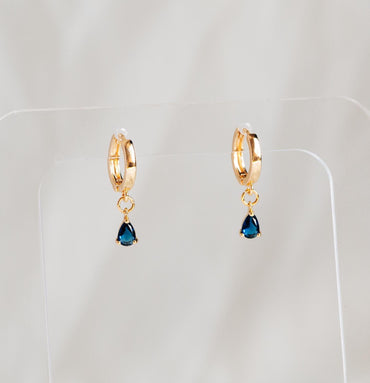 10pcs CZ Pave Teardrop Charms 8.5x5mm, 18K Gold plated Brass, Mini Water Drop Pendants (GB-812)