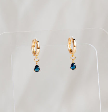 10pcs CZ Pave Teardrop Charms 8.5x5mm, 18K Gold plated Brass, Mini Water Drop Pendants (GB-812)