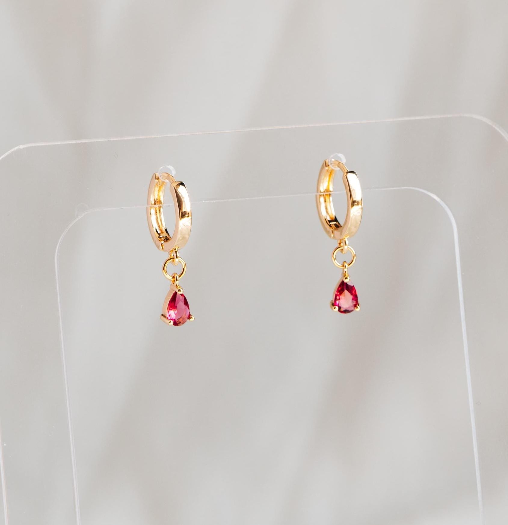 10pcs CZ Pave Teardrop Charms 8.5x5mm, 18K Gold plated Brass, Mini Water Drop Pendants (GB-812)