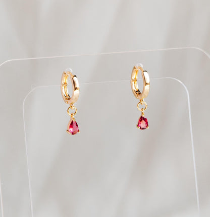 10pcs CZ Pave Teardrop Charms 8.5x5mm, 18K Gold plated Brass, Mini Water Drop Pendants (GB-812)