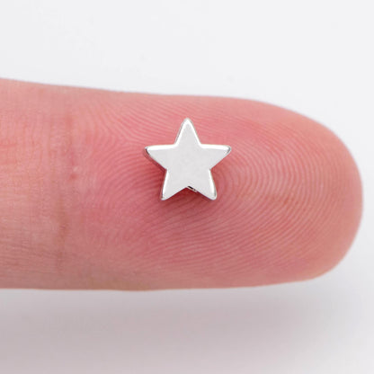 10pcs Gold/ Silver Tone Star Beads, Gold/ Rhodium plated Brass Star Spacer Beads 5/ 6/ 8mm (GB-016)