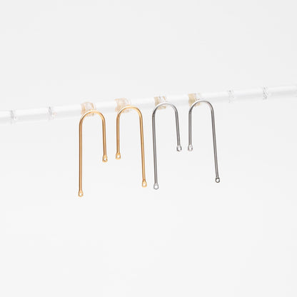 10pcs Gold Bar Stud Earrings, U-shaped Ear Posts, Simple Ear Wire Findings (GB-784)