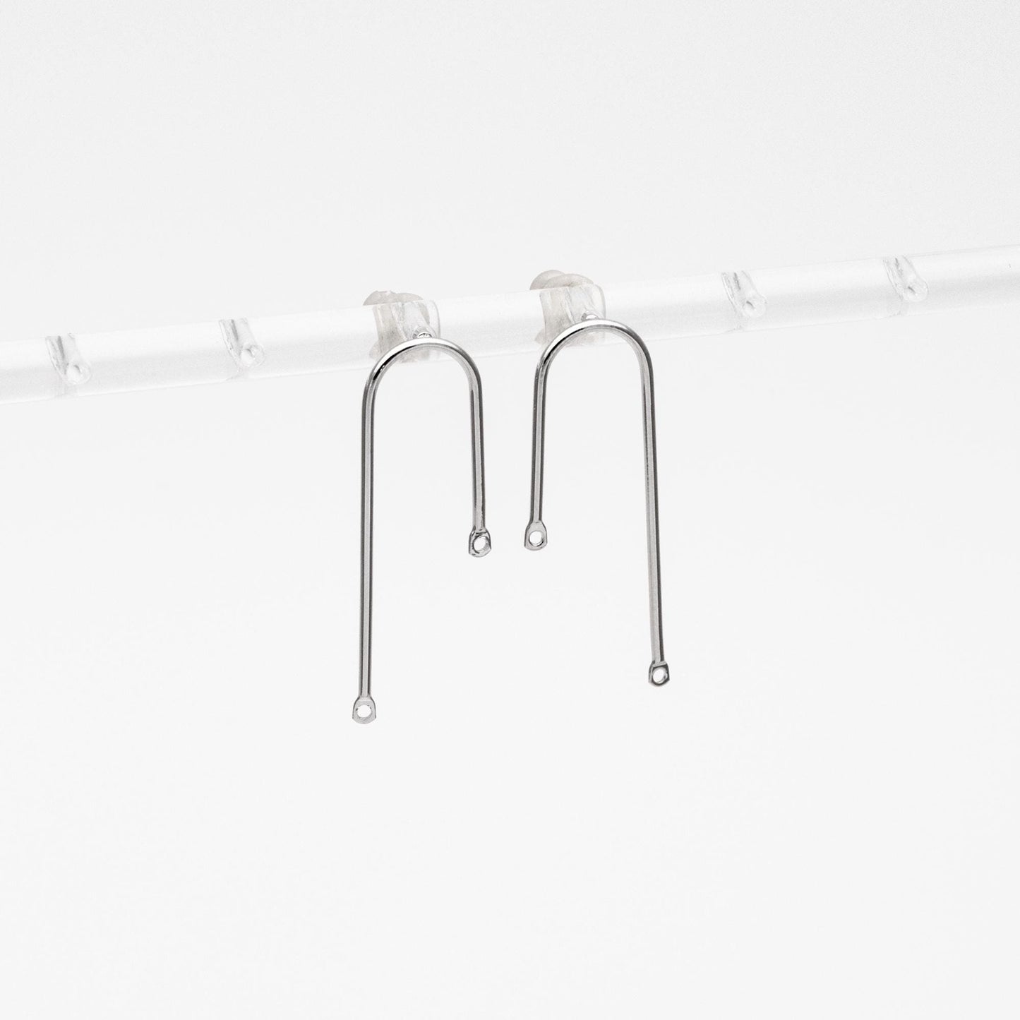 10pcs Gold Bar Stud Earrings, U-shaped Ear Posts, Simple Ear Wire Findings (GB-784)