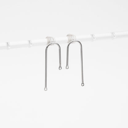 10pcs Gold Bar Stud Earrings, U-shaped Ear Posts, Simple Ear Wire Findings (GB-784)