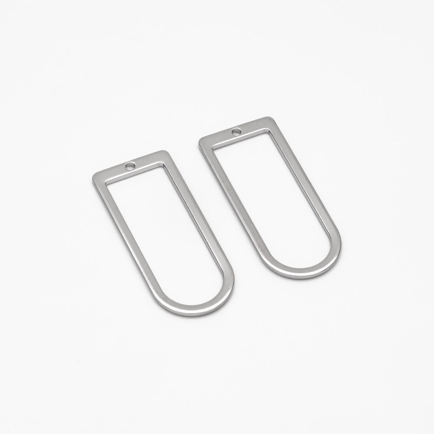 10pcs Gold/ Rhodium plated Brass Geometric Charms,30x13mm D Shaped Pendant (GB-1436)