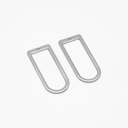 10pcs Gold/ Rhodium plated Brass Geometric Charms,30x13mm D Shaped Pendant (GB-1436)