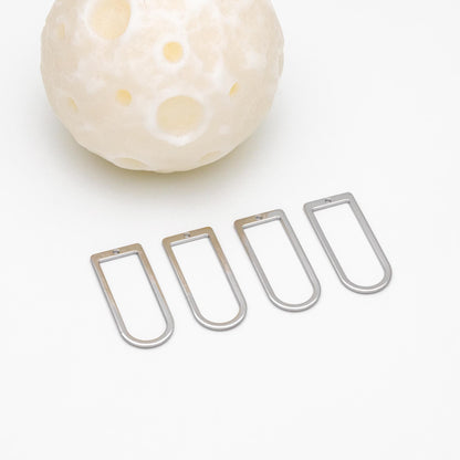 10pcs Gold/ Rhodium plated Brass Geometric Charms,30x13mm D Shaped Pendant (GB-1436)