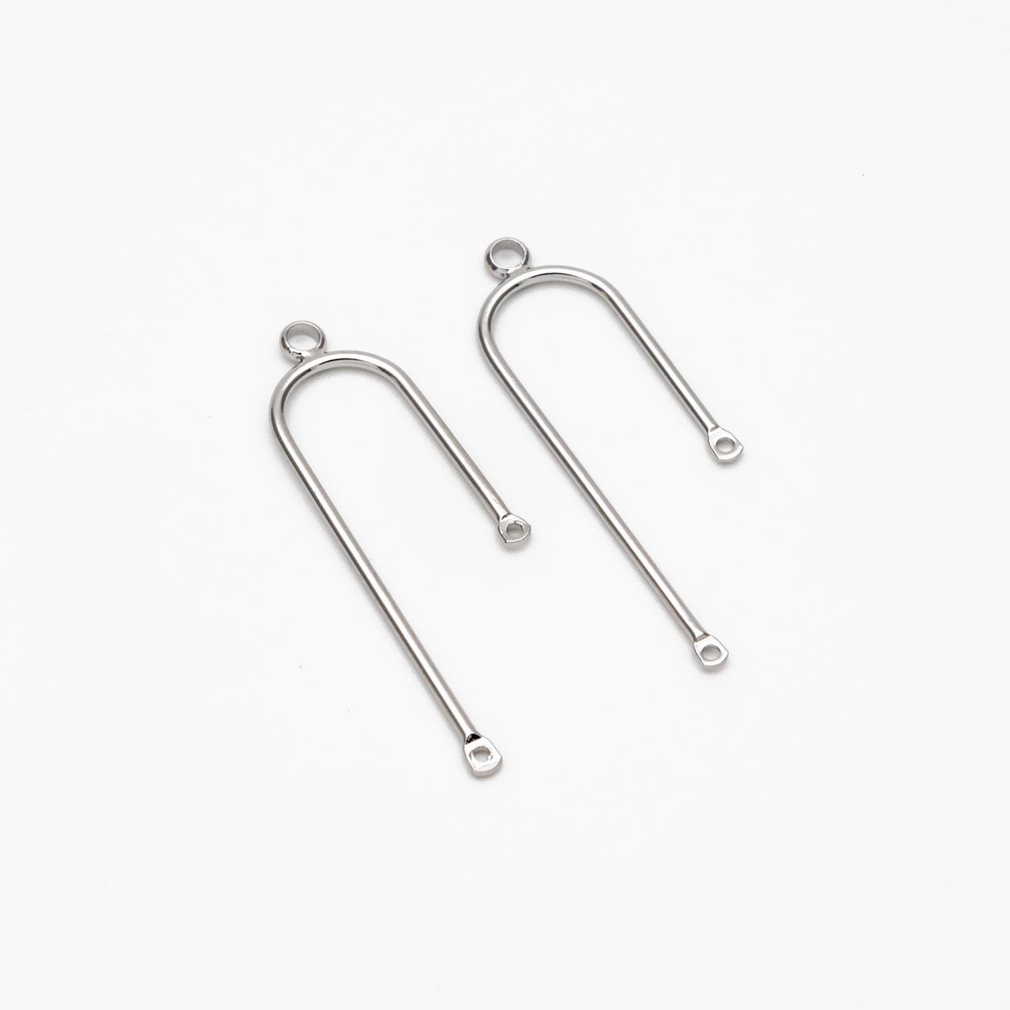 10pcs Gold/ Silver U-Shaped Charm Connectors, Real Gold/ Rhodium plated Brass, U-shaped Curved Bar Stick Pendants (GB-4179)