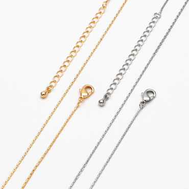 Gold/ Rhodium plated Brass Dainty Chains 0.8mm, 18 Inch Finished Necklace with 4cm Extender Chain, Ready to Wear (#LK-308)