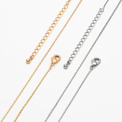 Gold/ Rhodium plated Brass Dainty Chains 0.8mm, 18 Inch Finished Necklace with 4cm Extender Chain, Ready to Wear (#LK-308)