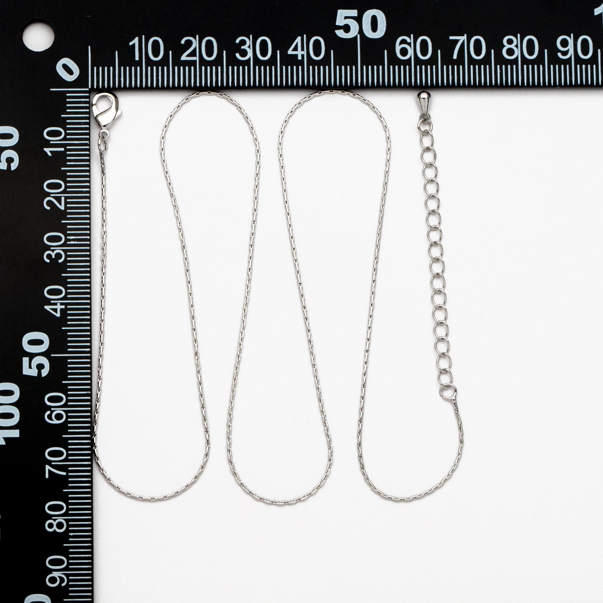 Gold/ Rhodium plated Brass Dainty Chains 0.8mm, 18 Inch Finished Necklace with 4cm Extender Chain, Ready to Wear (#LK-308)