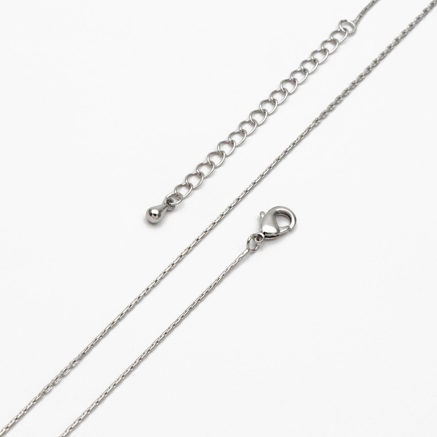 Gold/ Rhodium plated Brass Dainty Chains 0.8mm, 18 Inch Finished Necklace with 4cm Extender Chain, Ready to Wear (#LK-308)