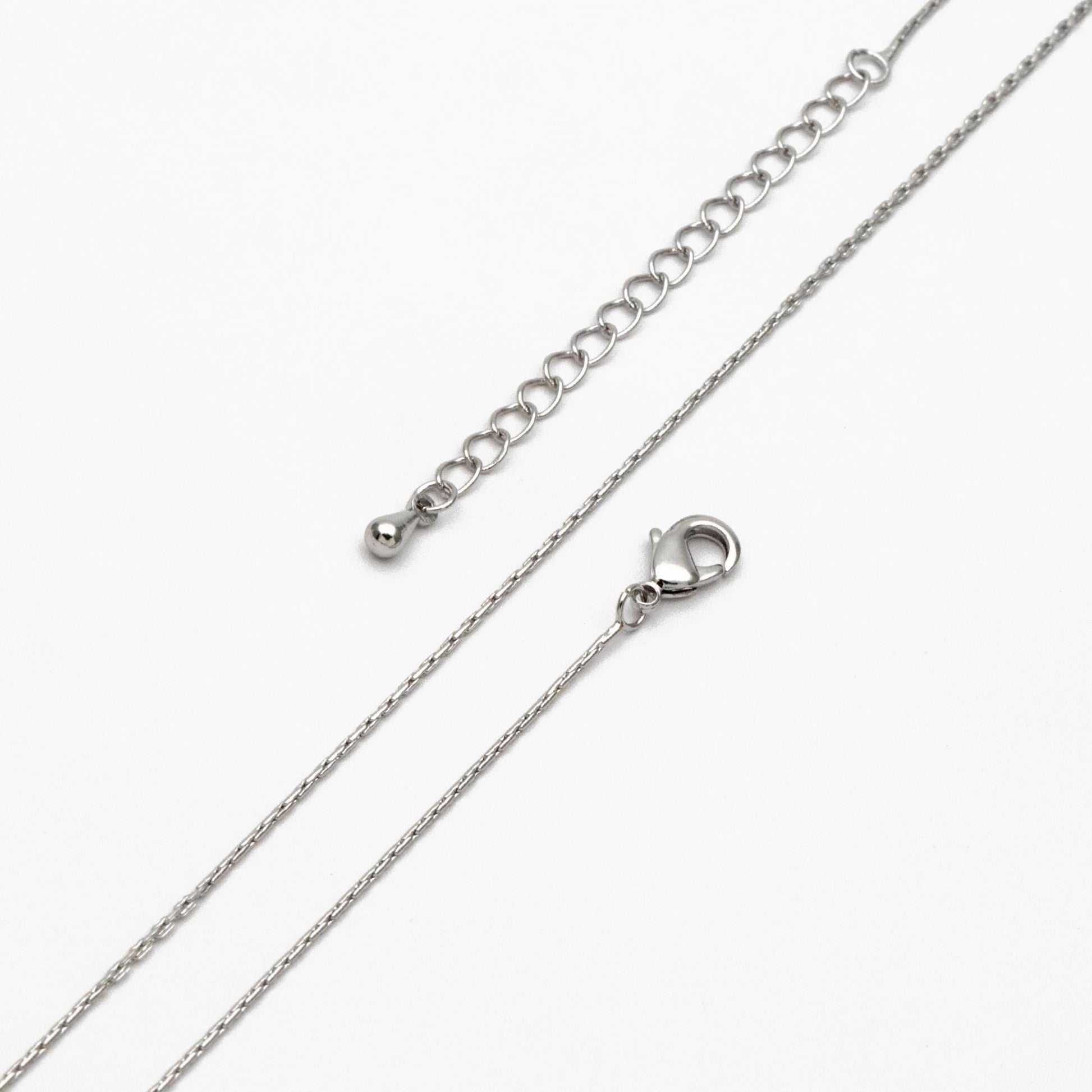 Gold/ Rhodium plated Brass Dainty Chains 0.8mm, 18 Inch Finished Necklace with 4cm Extender Chain, Ready to Wear (#LK-308)