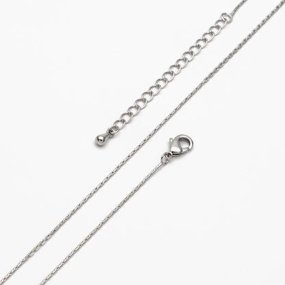 Gold/ Rhodium plated Brass Dainty Chains 0.8mm, 18 Inch Finished Necklace with 4cm Extender Chain, Ready to Wear (#LK-308)