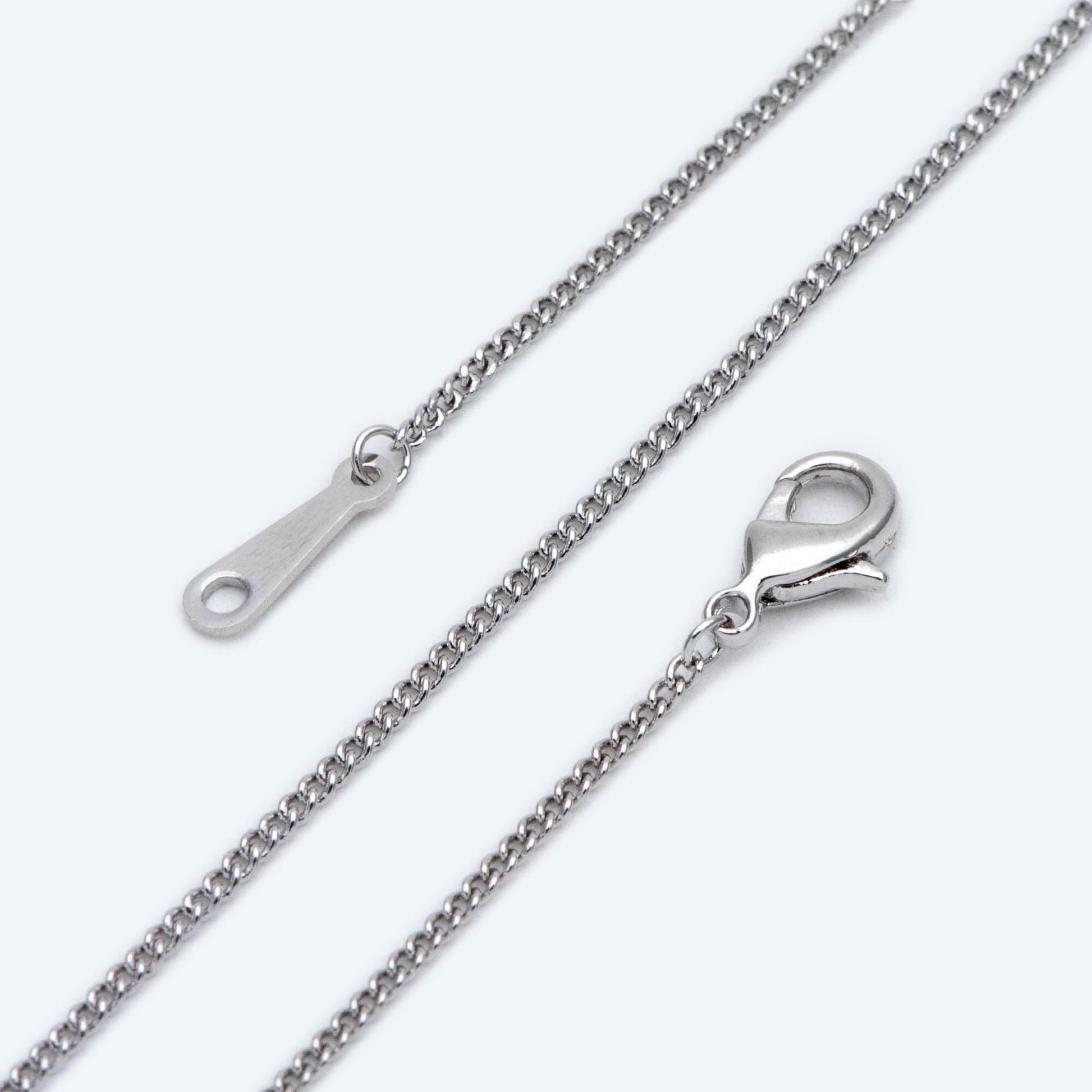 Gold/ Silver Dainty Curb Chains, Gold/ Rhodium plated Brass Finished Necklace, 16.5/ 17.5/ 20 Inches Adjustable, Ready to Wear (#LK-199)