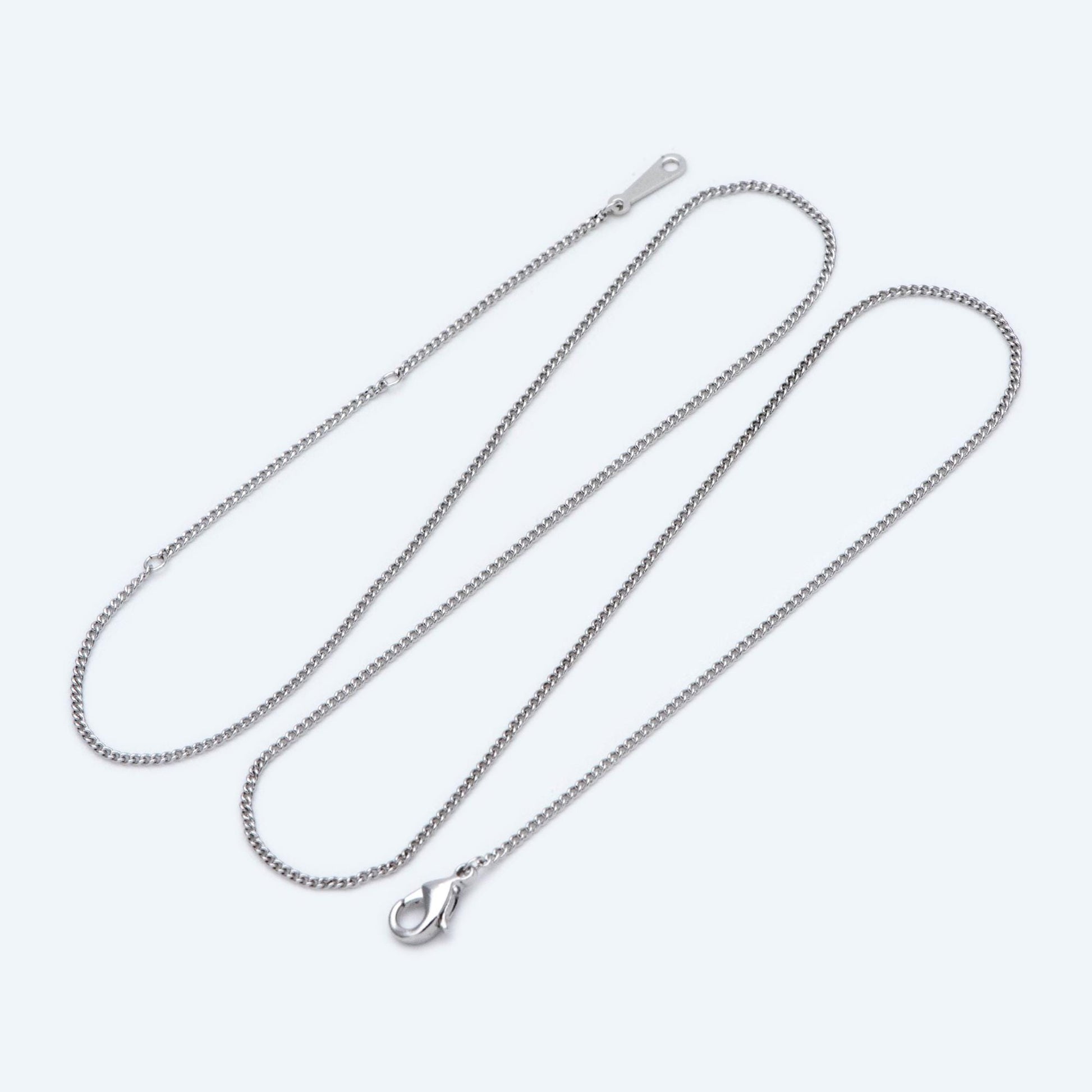 Gold/ Silver Dainty Curb Chains, Gold/ Rhodium plated Brass Finished Necklace, 16.5/ 17.5/ 20 Inches Adjustable, Ready to Wear (#LK-199)