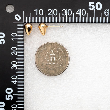 10pcs Gold/ Silver Teardrop Earrings, 18K Gold/ Rhodium Plated Brass, Water Drop Stud Earrings (GB-4544)