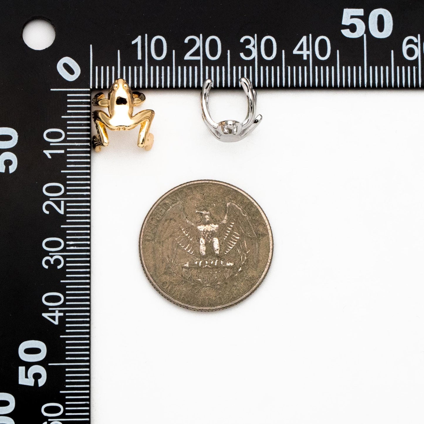 10pcs Gold/ Silver Frog Ear Cuff, Cartilage Ear Cuff, Gold/ Rhodium Plated Brass Ear Cuff, Cartilage Earrings (GB-4545)