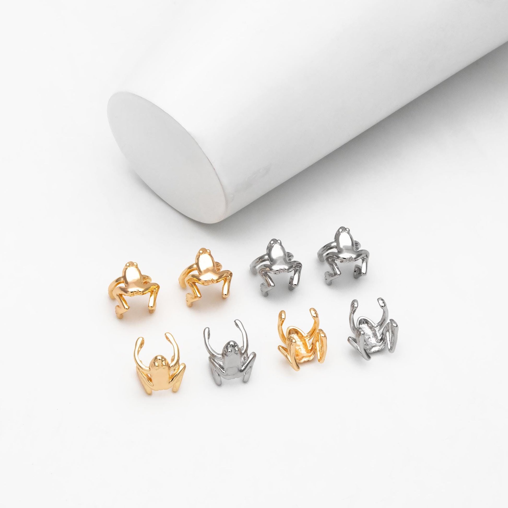 10pcs Gold/ Silver Frog Ear Cuff, Cartilage Ear Cuff, Gold/ Rhodium Plated Brass Ear Cuff, Cartilage Earrings (GB-4545)