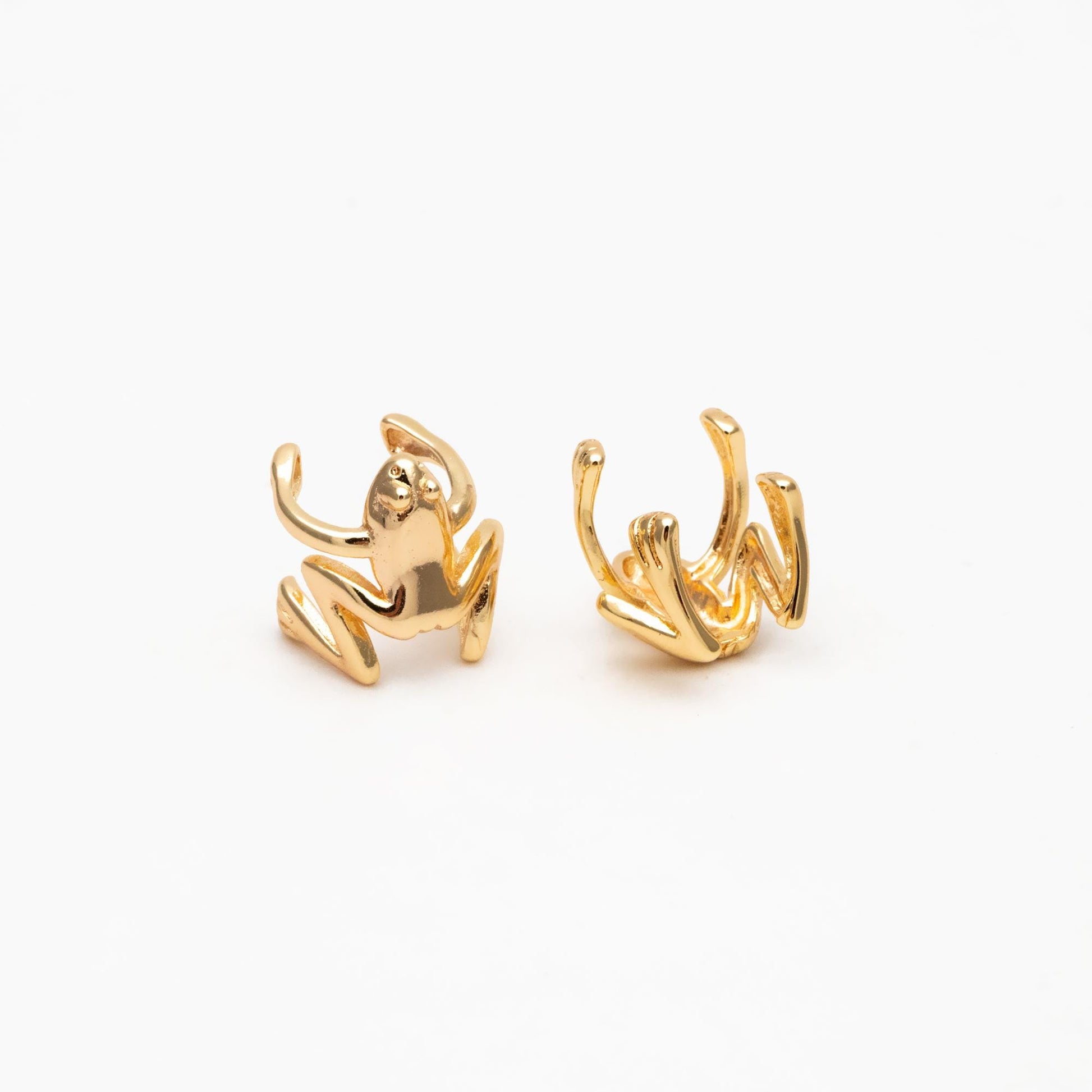 10pcs Gold/ Silver Frog Ear Cuff, Cartilage Ear Cuff, Gold/ Rhodium Plated Brass Ear Cuff, Cartilage Earrings (GB-4545)