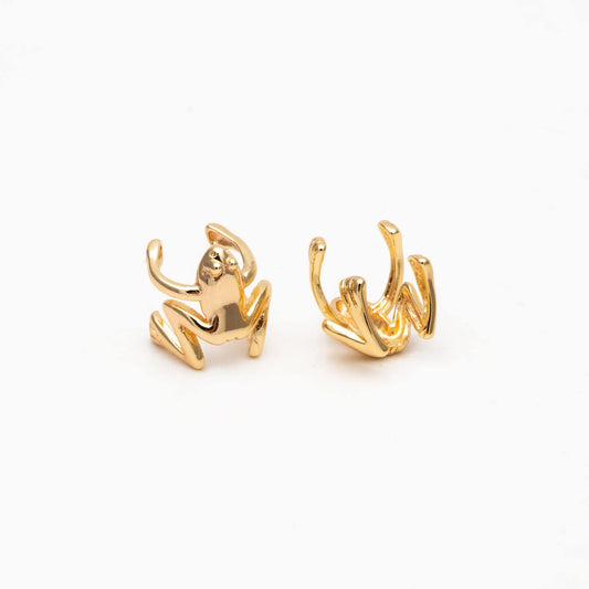 10pcs Gold/ Silver Frog Ear Cuff, Cartilage Ear Cuff, Gold/ Rhodium Plated Brass Ear Cuff, Cartilage Earrings (GB-4545)