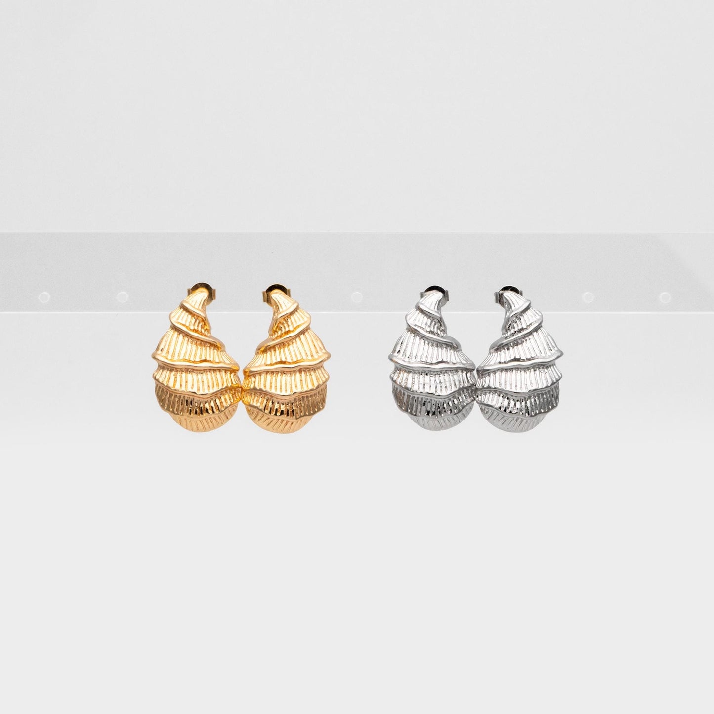 4pcs Gold/ Silver Tone Shell Earrings, Modern Style Earrings, Fashion Earrings, Beach Jewelry (GB-4551)