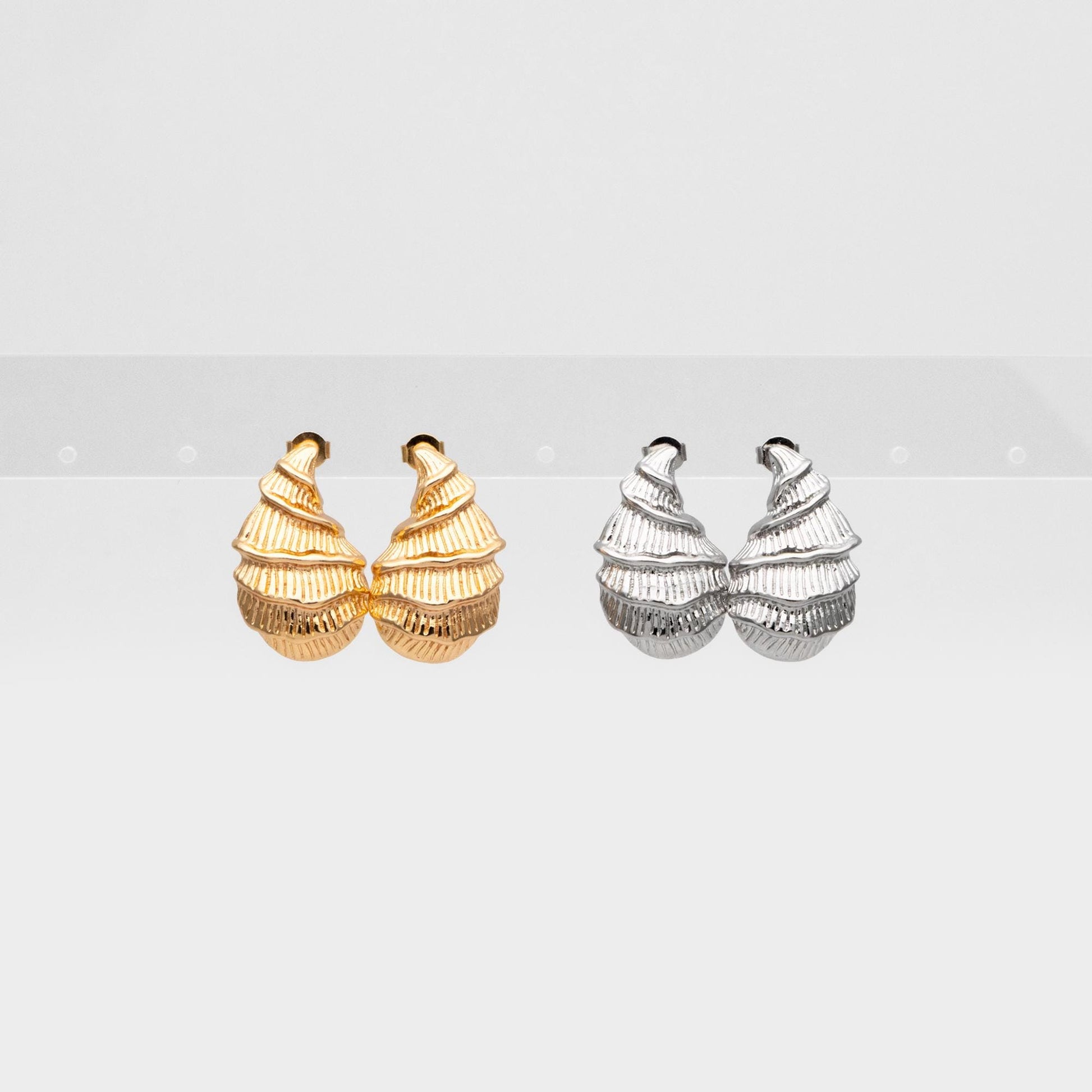 4pcs Gold/ Silver Tone Shell Earrings, Modern Style Earrings, Fashion Earrings, Beach Jewelry (GB-4551)