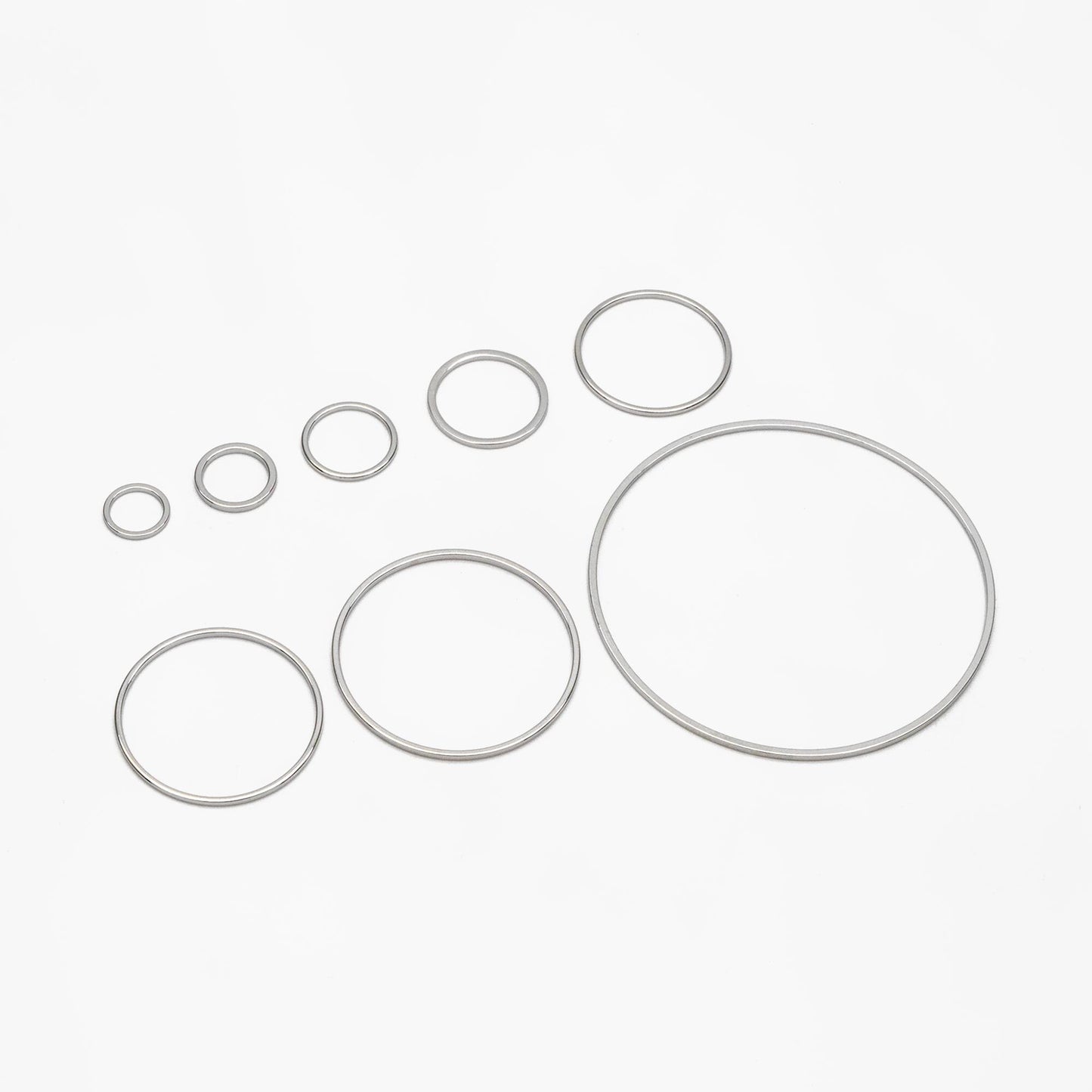 10pcs Gold/ Silver/ Rose Gold Circle Link Charms 10/ 12/ 18/ 20/ 25/ 30/ 35/50mm, Ring Loops, Geometric Hoop Circle Pendants (GB-232)