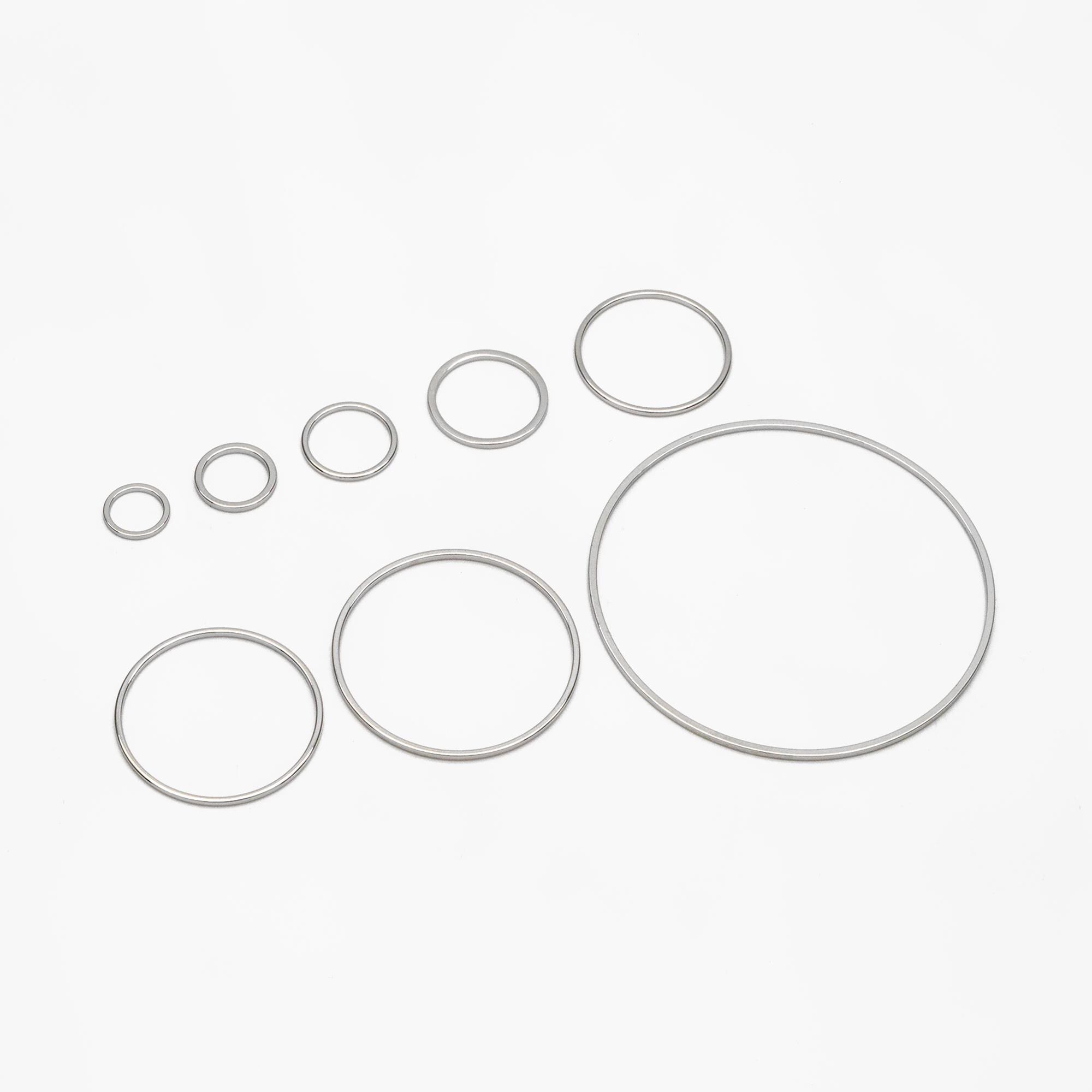 10pcs Gold/ Silver/ Rose Gold Circle Link Charms 10/ 12/ 18/ 20/ 25/ 30/ 35/50mm, Ring Loops, Geometric Hoop Circle Pendants (GB-232)