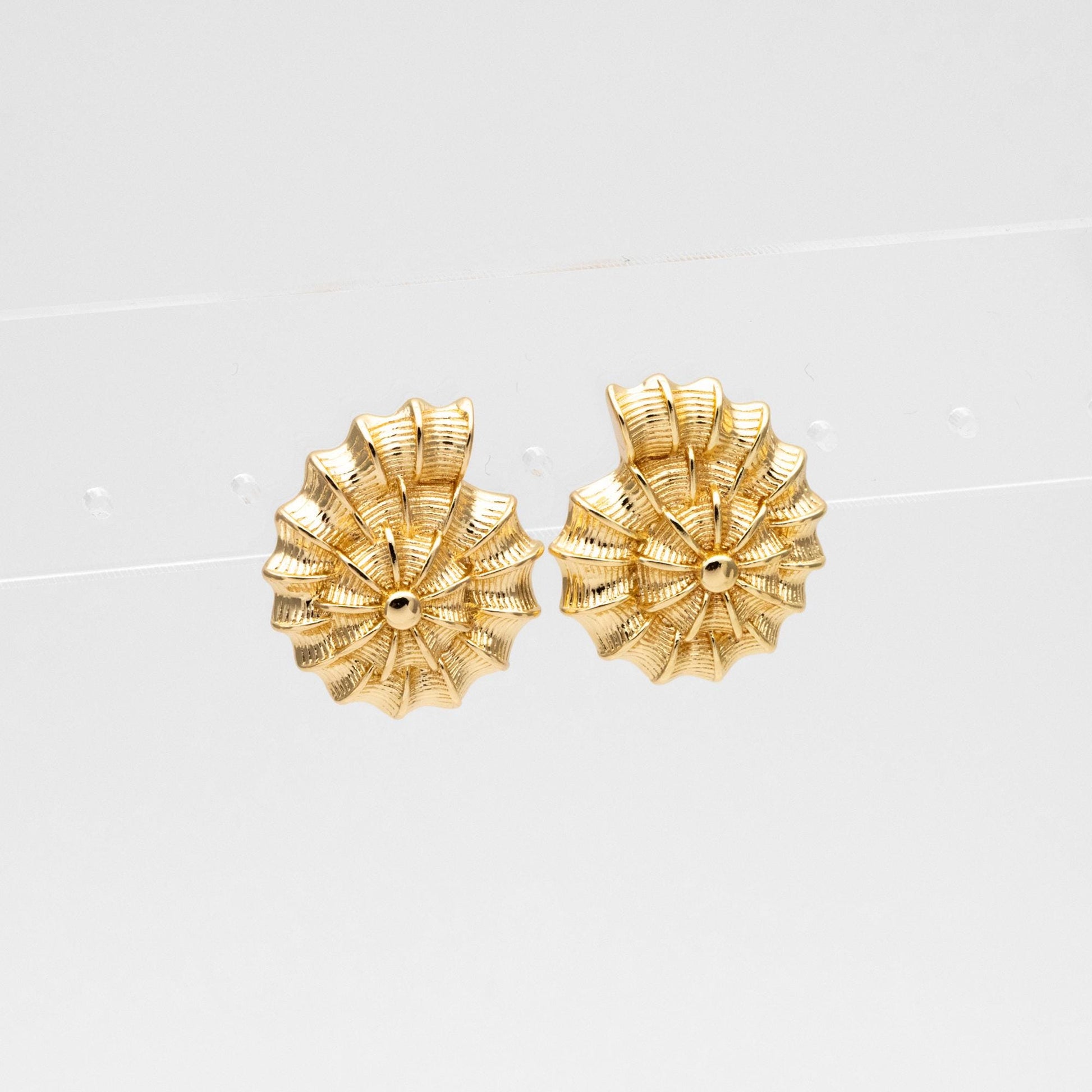 4pcs Gold/ Silver Tone Spiral Shell Earrings, Modern Style Earrings, Fashion Earrings, Beach Jewelry (GB-4571)