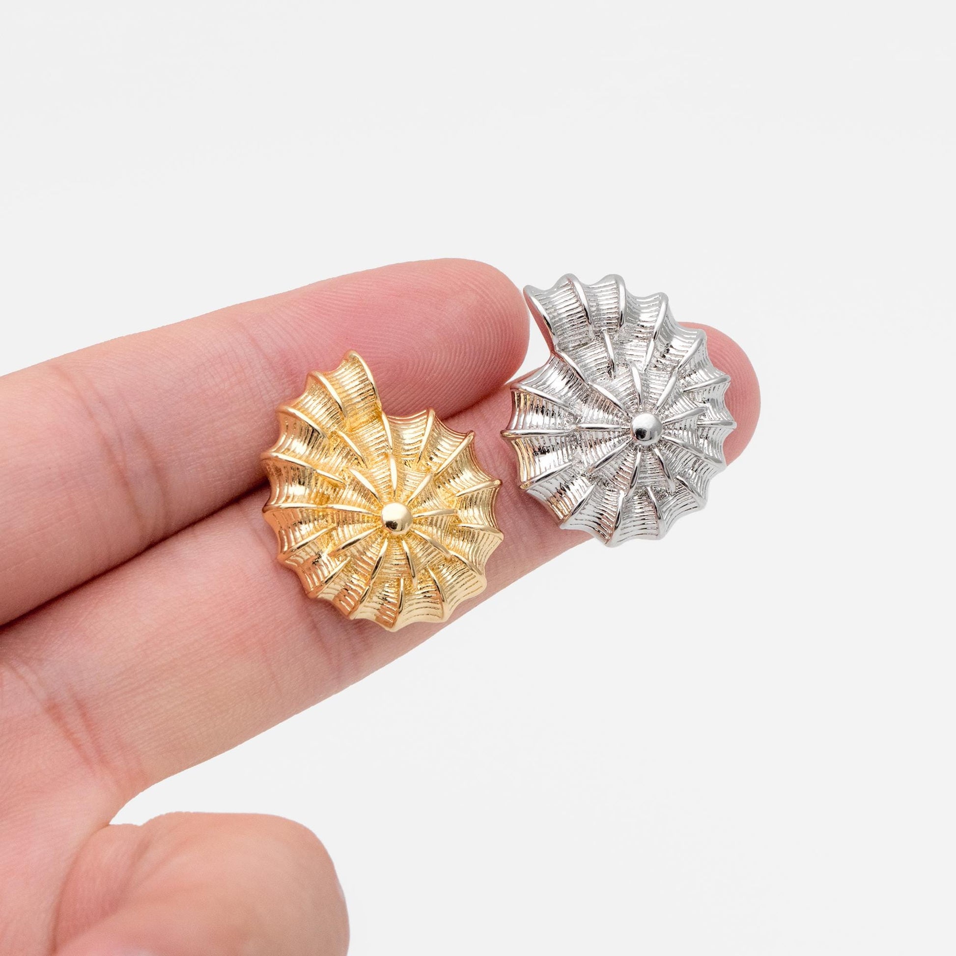 4pcs Gold/ Silver Tone Spiral Shell Earrings, Modern Style Earrings, Fashion Earrings, Beach Jewelry (GB-4571)