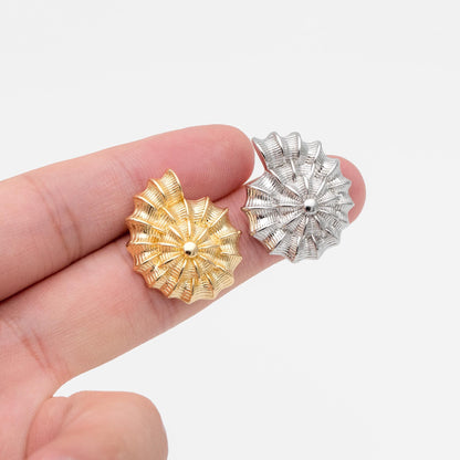 4pcs Gold/ Silver Tone Spiral Shell Earrings, Modern Style Earrings, Fashion Earrings, Beach Jewelry (GB-4571)