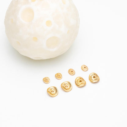 10pcs Gold Coin Saucer Spacer Beads 6/10mm (GB-064)