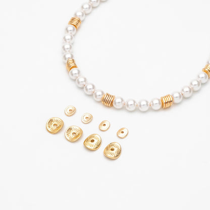 10pcs Gold Coin Saucer Spacer Beads 6/10mm (GB-064)