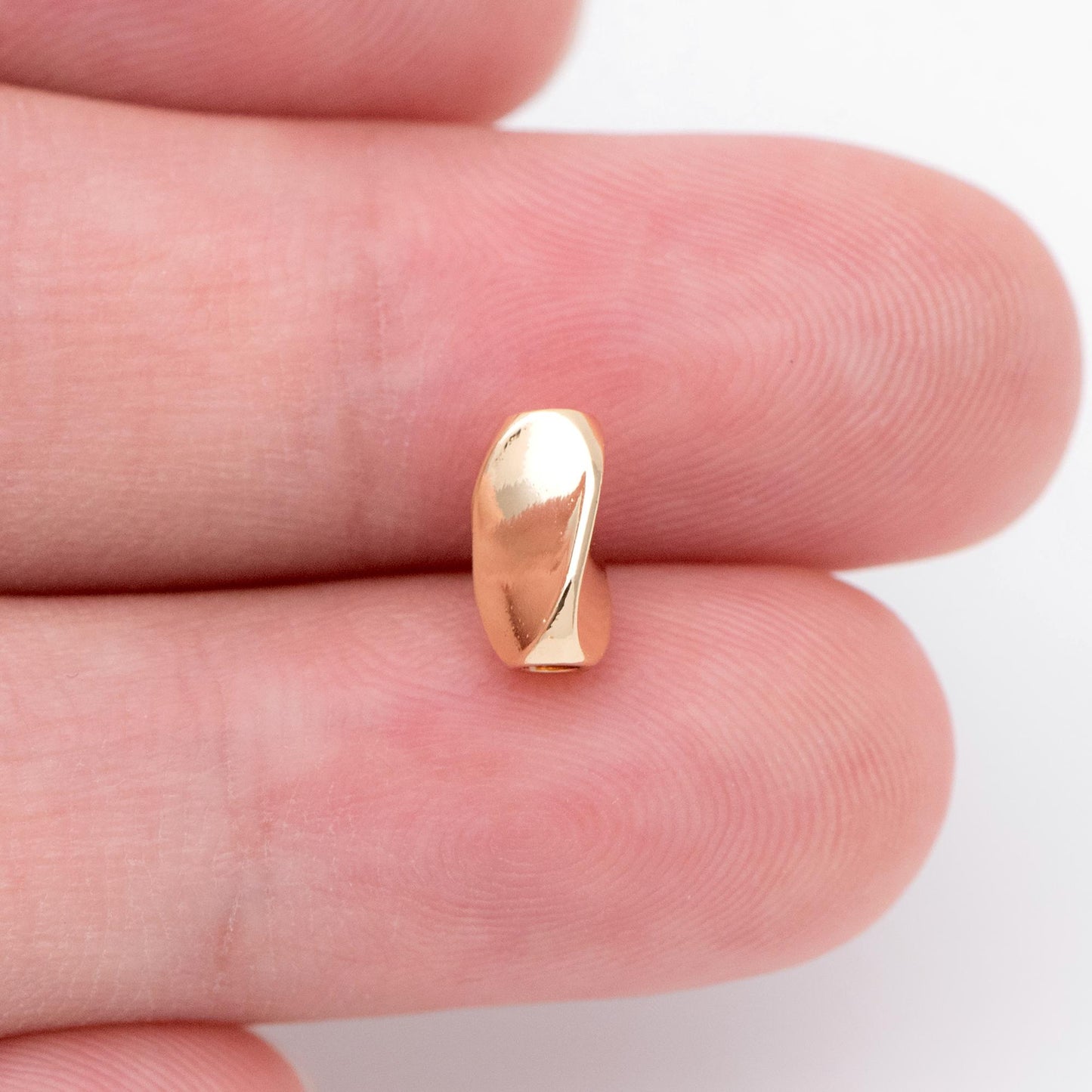 10pcs Gold Tube Beads 8x4.5mm, Real Gold plated Brass Tube Spacer Beads (GB-1393)