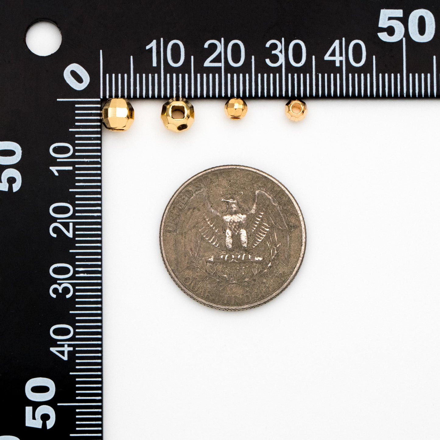 20pcs Gold plated Brass Faceted Spacer Beads 4/6mm, Jewelry Supply (GB-1400)