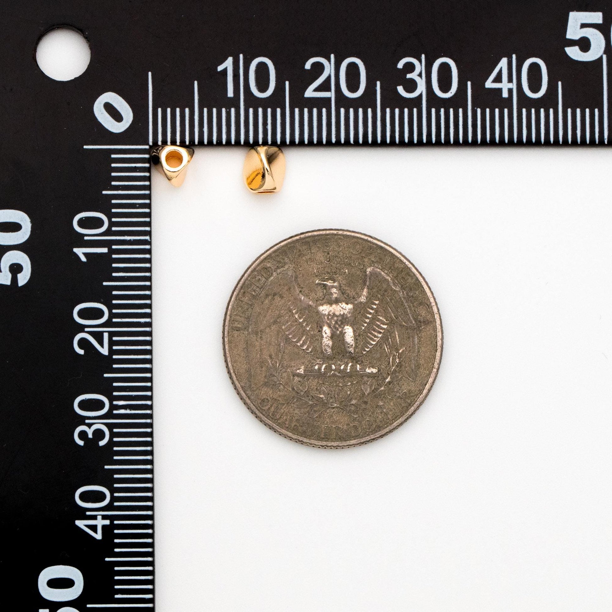 20pcs Gold Tube Beads 5x4.5mm, Real Gold plated Brass Tube Spacer Beads (GB-1763)