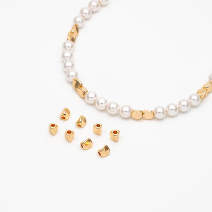 20pcs Gold Tube Beads 5x4.5mm, Real Gold plated Brass Tube Spacer Beads (GB-1763)