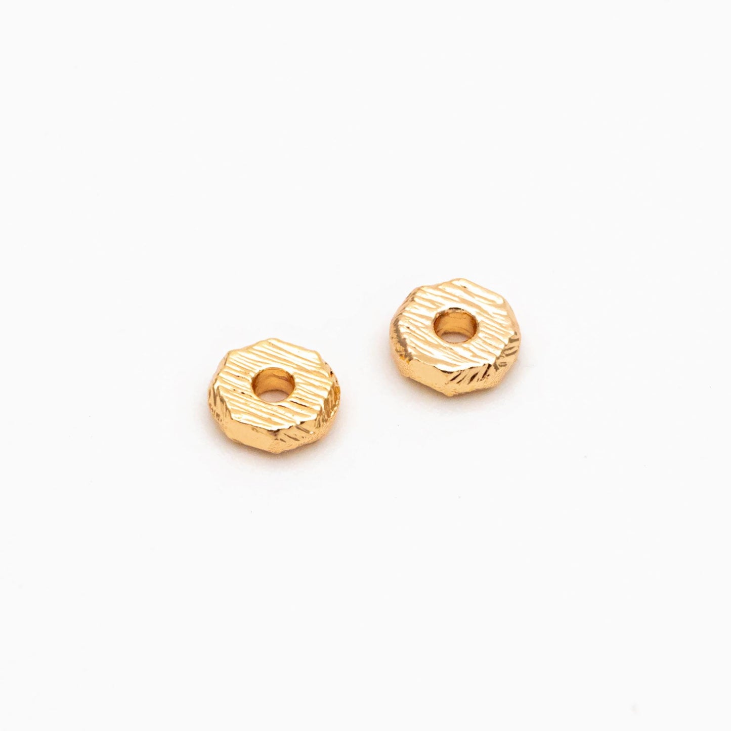 20pcs Gold Brushed Octagonal Spacer Beads 4.5mm, Jewelry Making Supplies Wholesale (GB-2918)